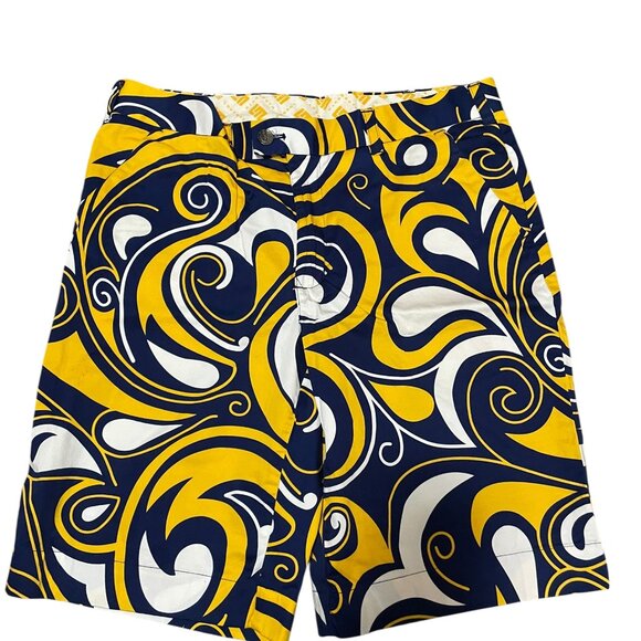 Loudmouth Golf Men’s Shorts Discontinued Size 36 Blue & Gold Splash - Picture 1 of 7